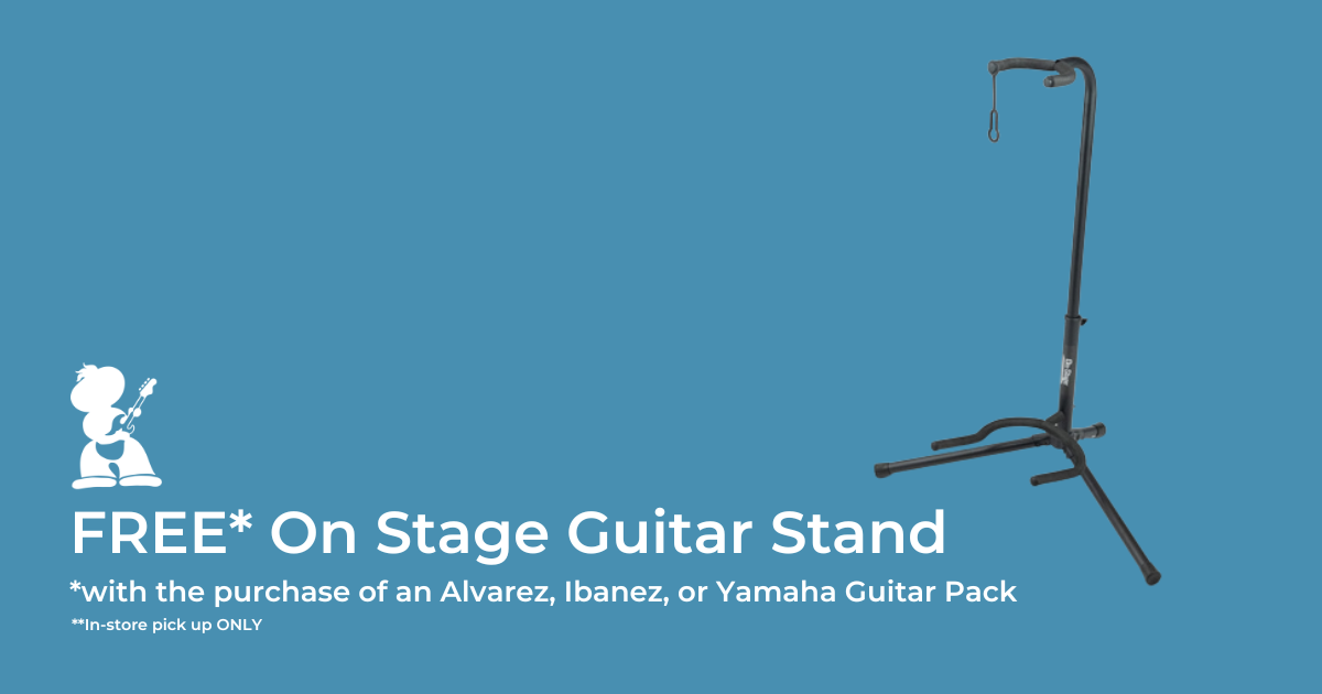 Free On-Stage Guitar Stand with Alvarez, Ibanez, and Yamaha Guitar Packs