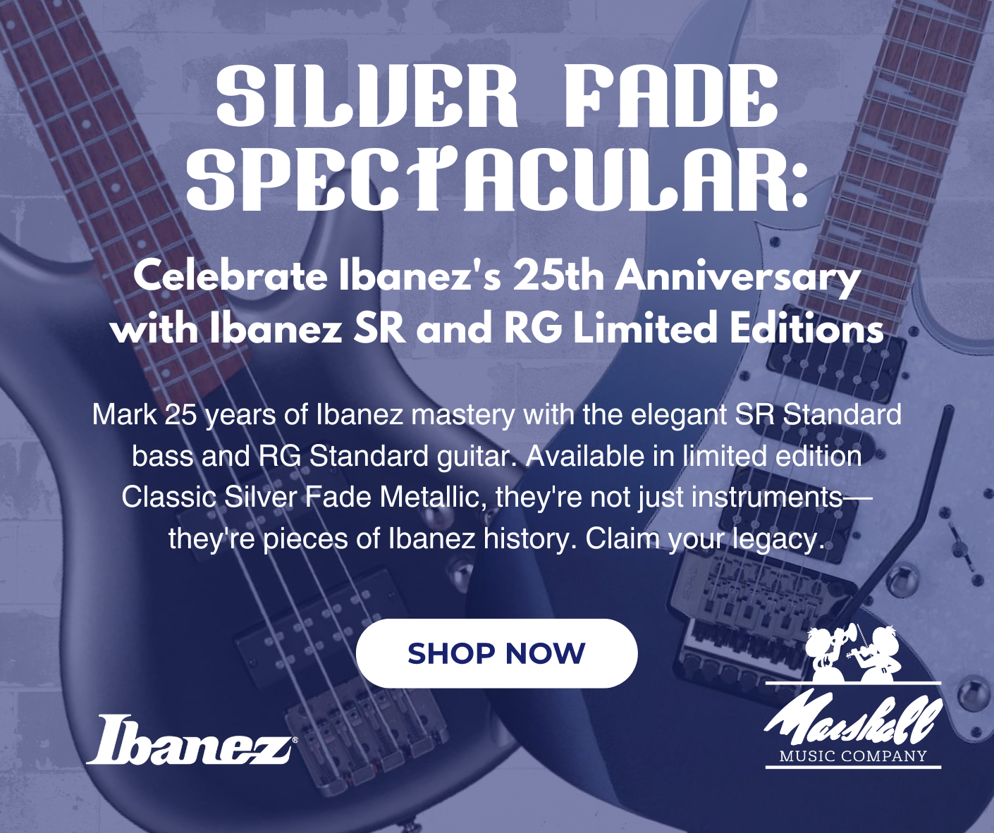 Ibanez Guitars 25th Anniversary Exclusive | Silver Fade Spectacular | Marshall Music Co.