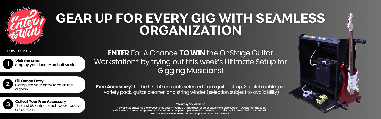 OnStage Guitar Workstation Giveaway | Marshall Music Company