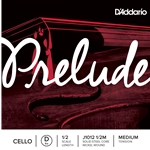 D'Addario Prelude Cello Single D String, 1/2 Scale, Medium Tension