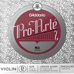 D'Addario Pro-Arte Violin Single D String, 4/4 Scale, Medium Tension