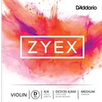 D'Addario Zyex Violin Single Silver D String, 4/4 Scale, Medium Tension