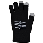 Black G Clef Touch Screen Gloves