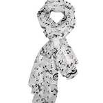 Lightweight Scarf White w/Black Notes