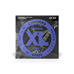 D'Addario ECG25 Chromes Flat Wound Electric Guitar Strings, Light, 12-52