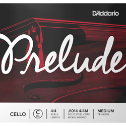 D'Addario Prelude Cello Single C String, 4/4 Scale, Medium Tension