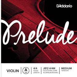 D'Addario Prelude Violin Single A String, 4/4 Scale, Medium Tension