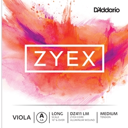 D'Addario Zyex Viola Single A String, Long Scale, Medium Tension