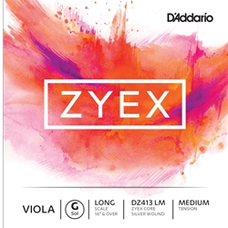 D'Addario Zyex Viola Single G String, Long Scale, Medium Tension