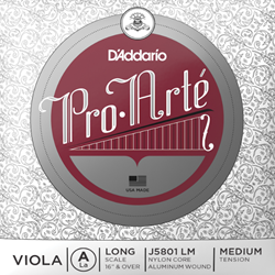 D'Addario Pro-Arte Viola Single A String, Long Scale, Medium Tension
