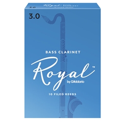 Royal by D'Addario Bass Clarinet Reeds, Strength 3, 10 Pack