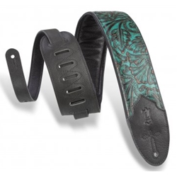 Levy's 3" Wide Embossed Leather Guitar Strap