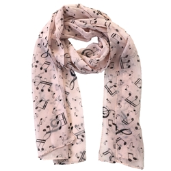 Lightweight Scarf Blush w/Black Notes