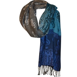 Pashmina Scarf G Clef Blue