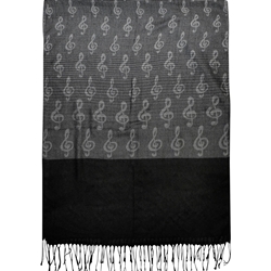 Pashmina Scarf G Clef Black