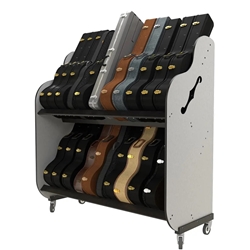 A&S Band Room Double-Stack™ Guitar Storage Shelf Rack for Classrooms