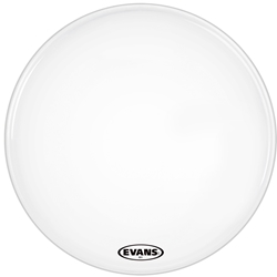 EVANS MX1 White Marching Bass Drum Head, 24 Inch