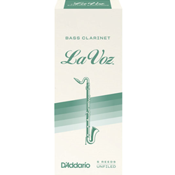La Voz Bass Clarinet Reeds, Strength Medium, 5 Pack