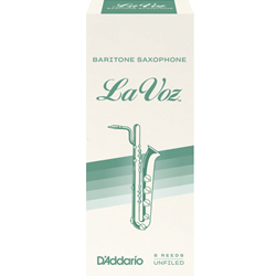 La Voz Baritone Saxophone Reeds, Medium Hard, 5 Pack
