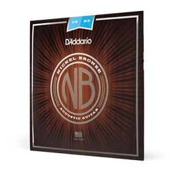 D'Addario NB1253 Nickel Bronze Acoustic Guitar Strings, Light, 12-53
