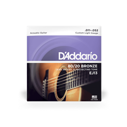 D'Addario Guitar Set Acoustic 80-20 Bronze Custom Lite